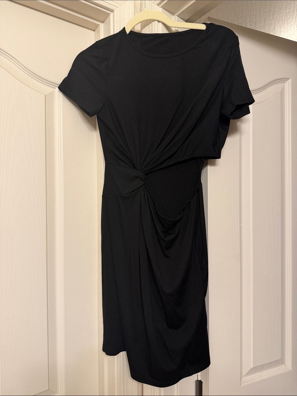 Amazon Black Knot-Detail Midi Dress